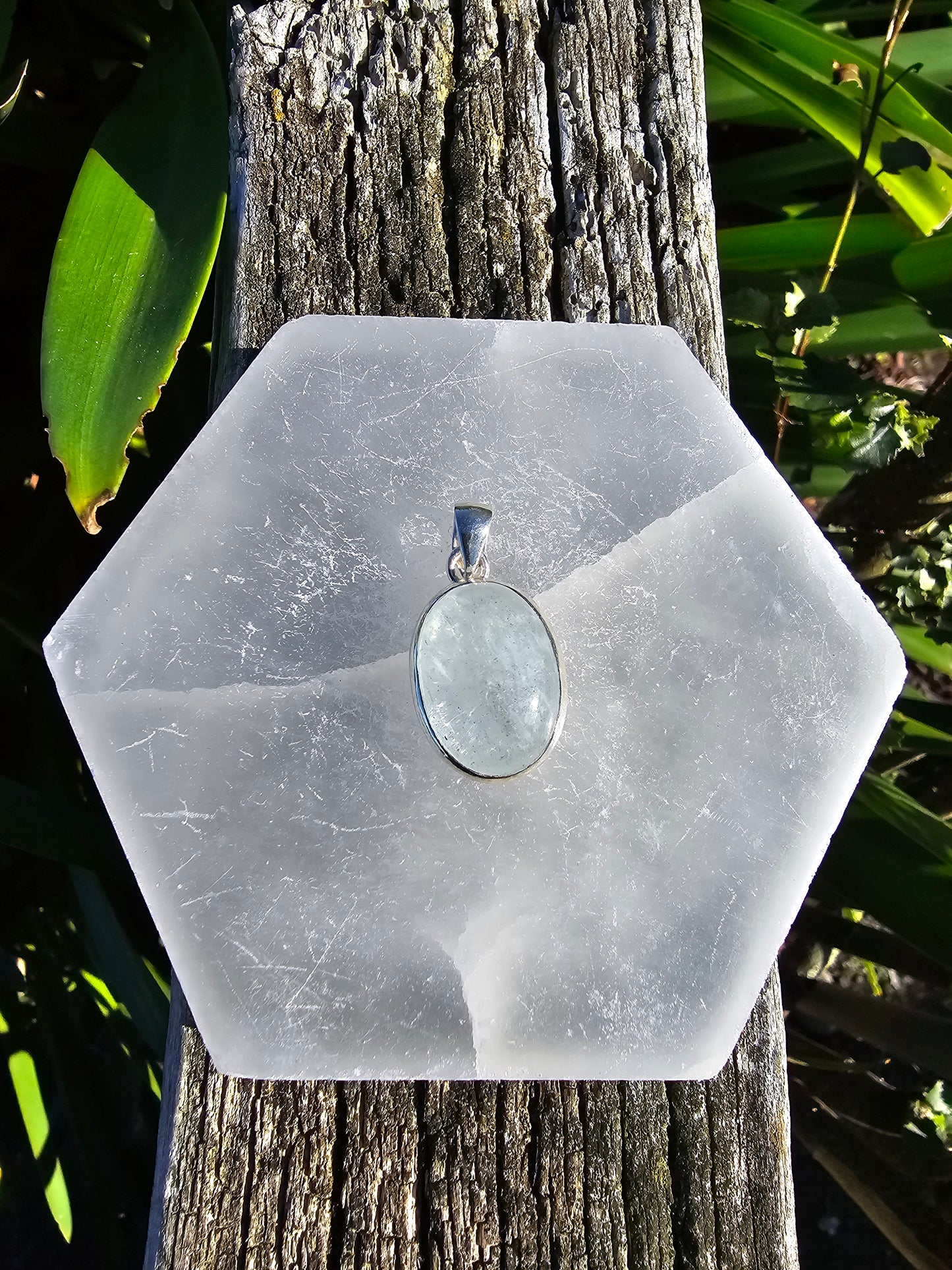 Aquamarine | Polished Sterling Silver Pendant A