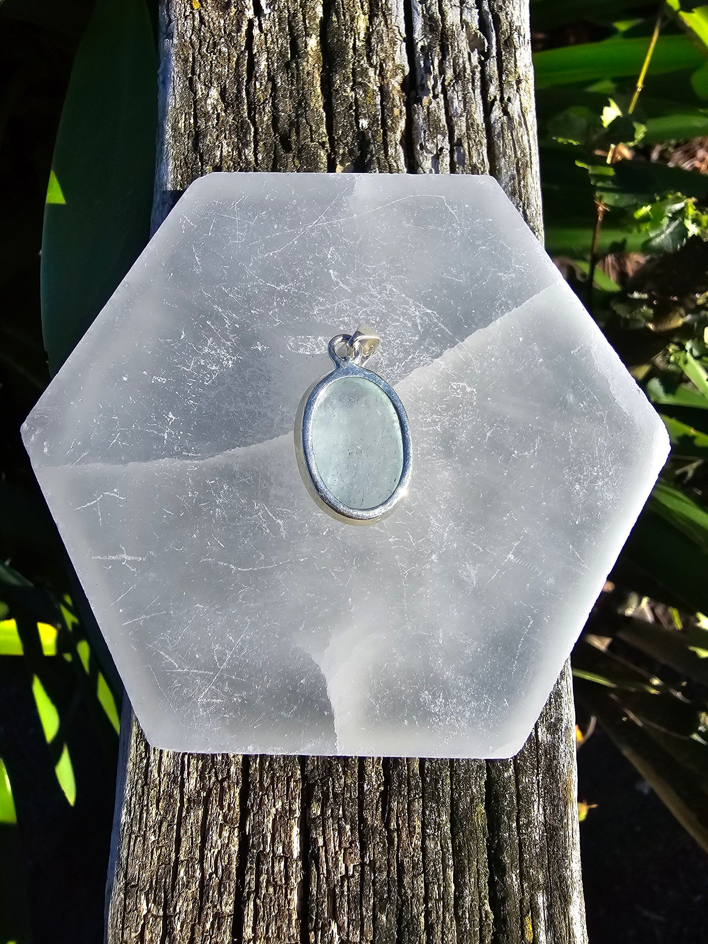 Aquamarine | Polished Sterling Silver Pendant A