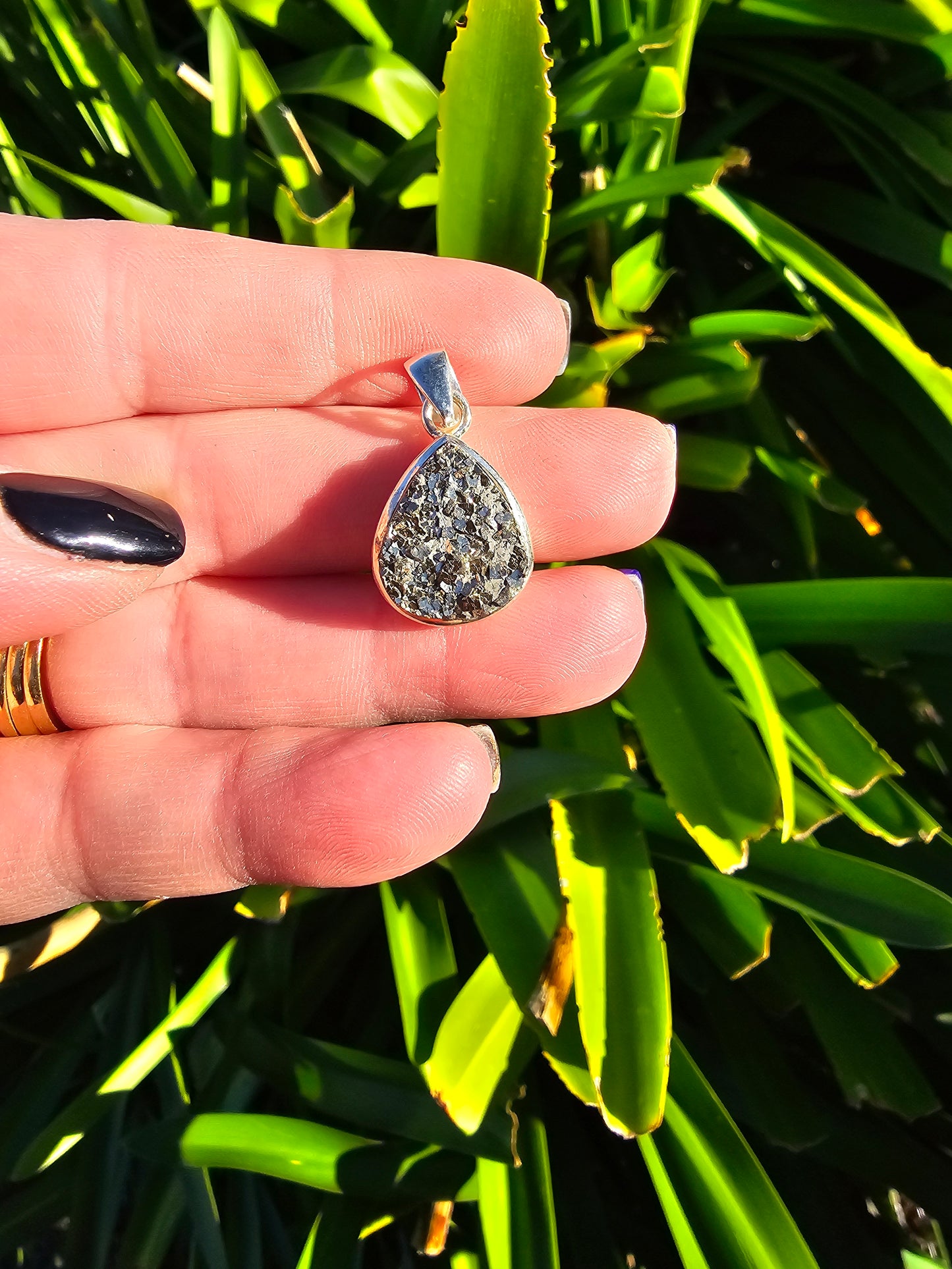 Pyrite Druze | Sterling Silver Pendant A