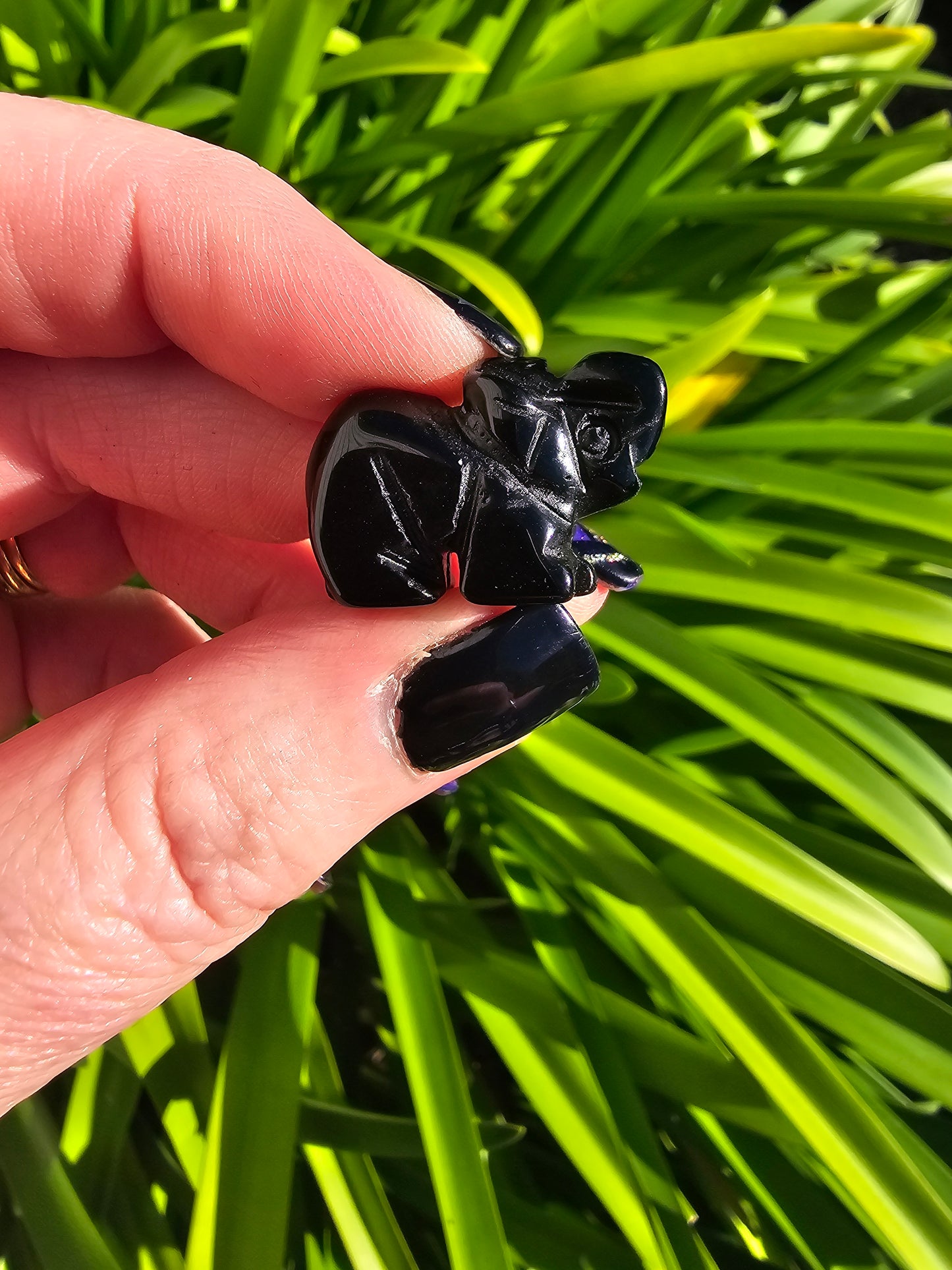 Black Obsidian Mini Elephant