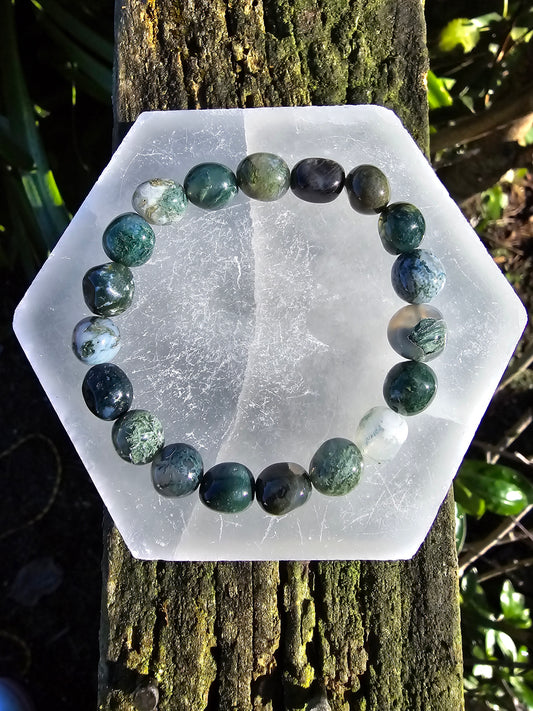 Moss Agate | Nugget Bead Bracelet