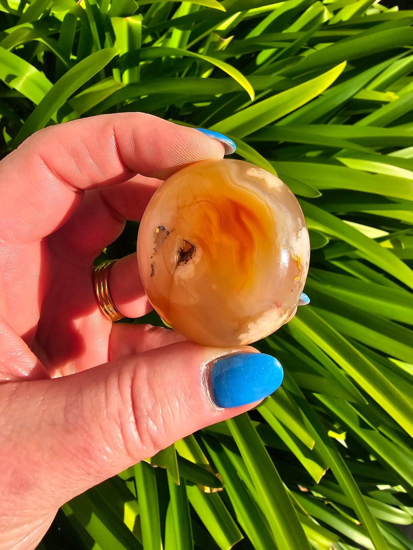 Flower Agate Palm Stone G