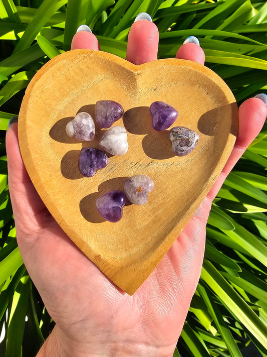 Chevron Amethyst Mini Heart