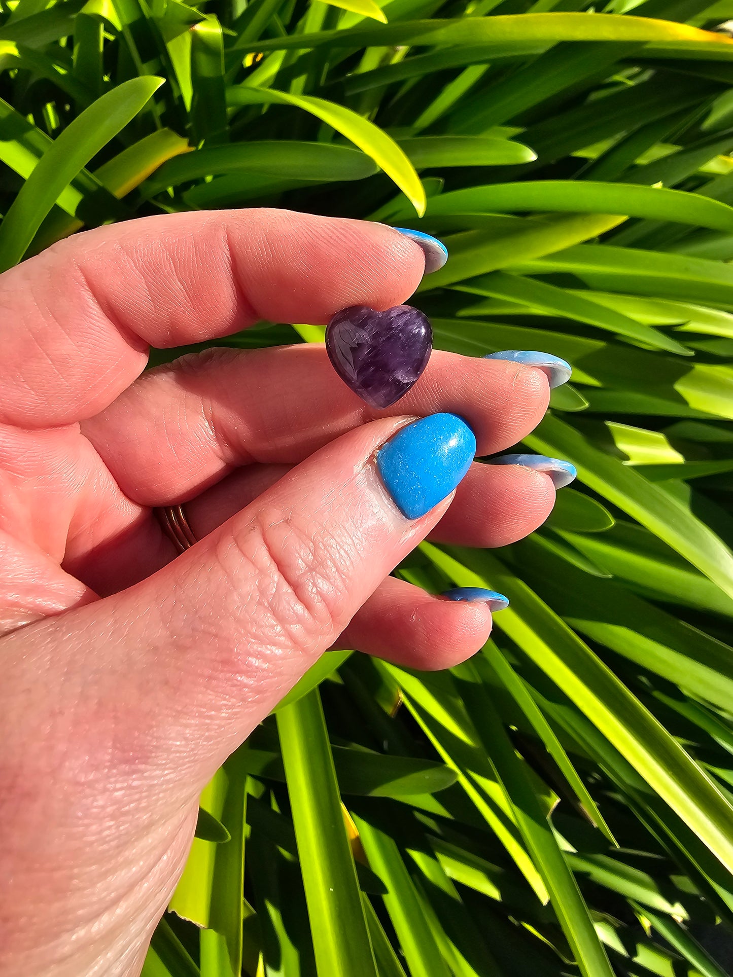 Chevron Amethyst Mini Heart