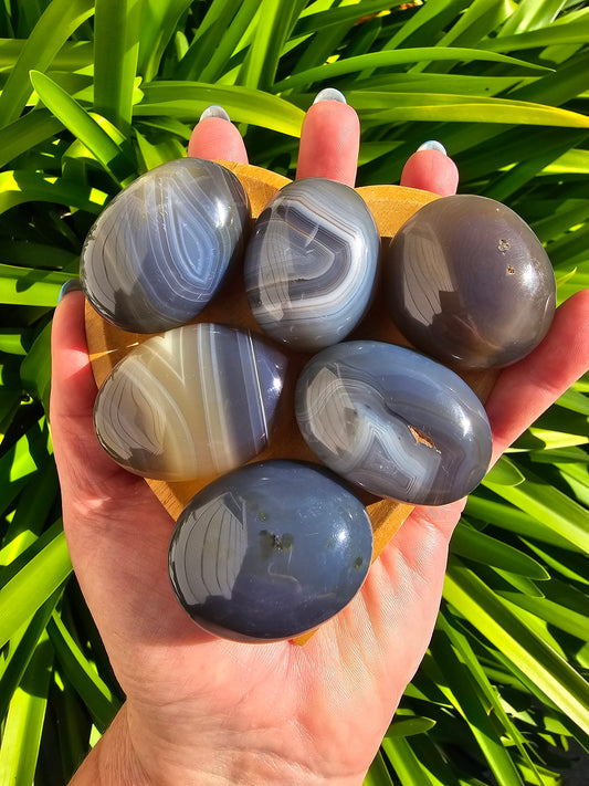 Banded Agate Medium Palm Stone