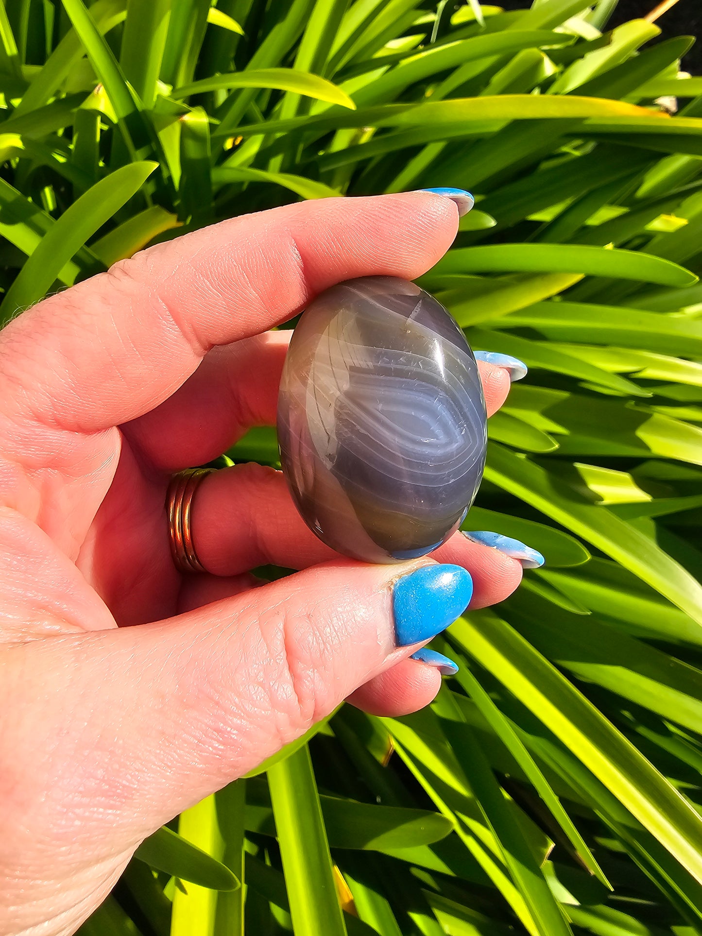 Banded Agate Medium Palm Stone