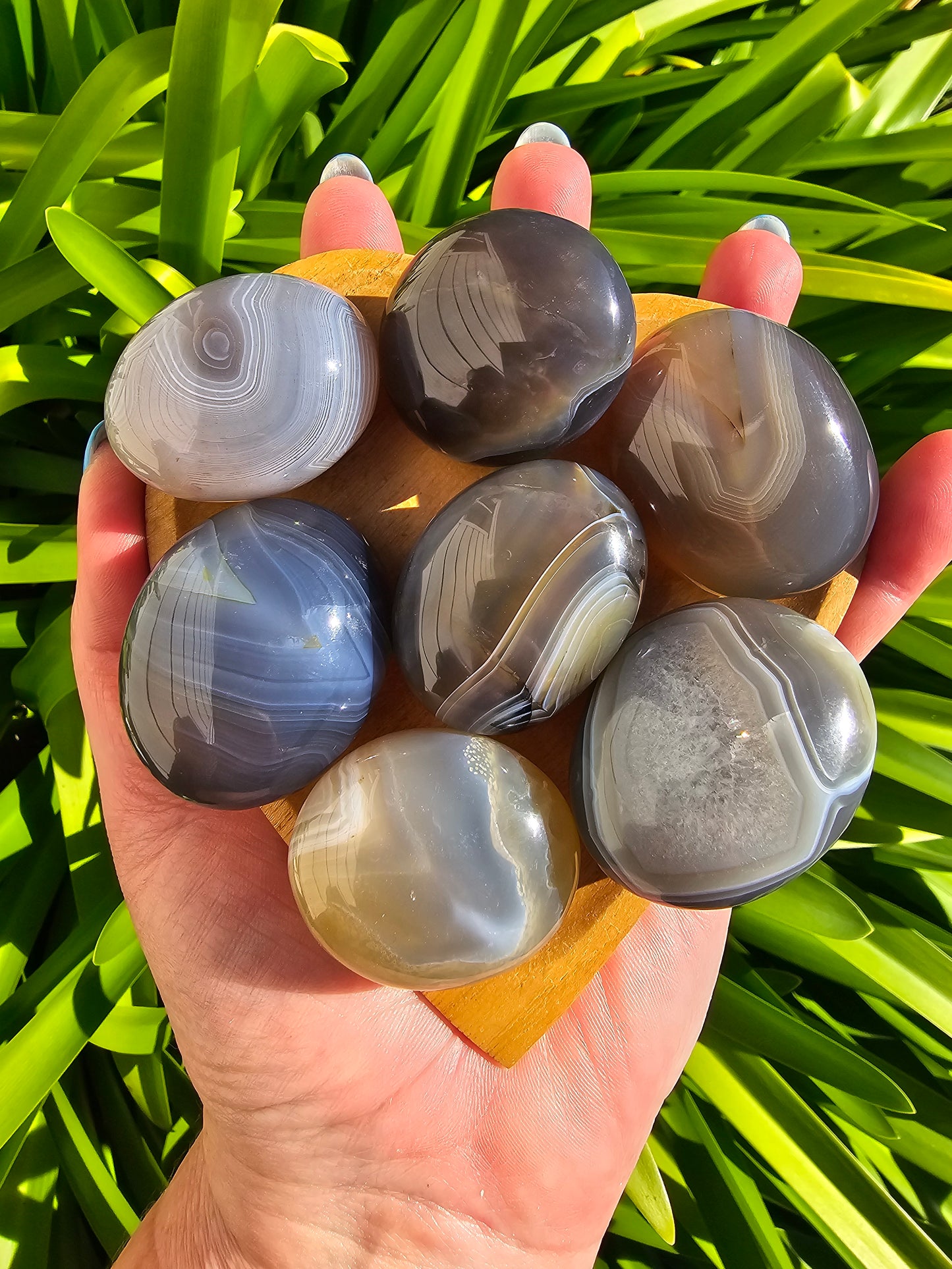 Banded Agate Small Palm Stone