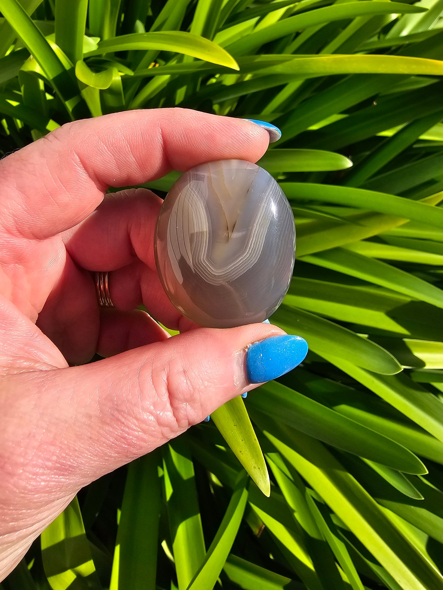 Banded Agate Small Palm Stone