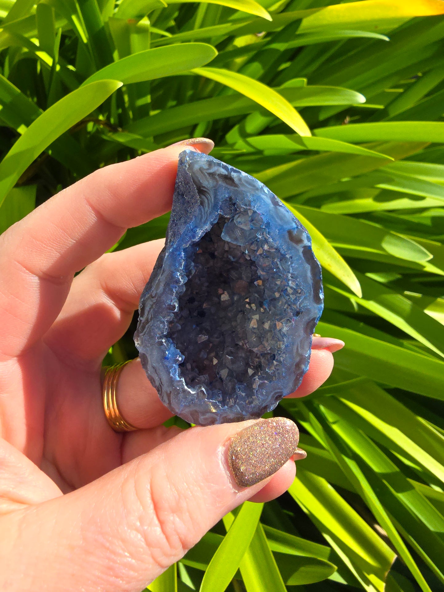 Agate Geode | Cave Blue Large