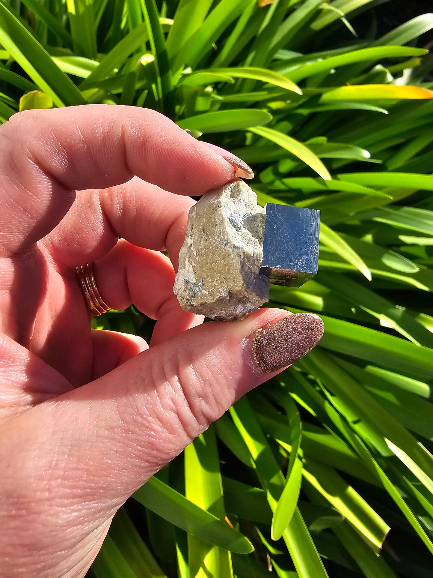 Pyrite Cube In Quartz Piece B