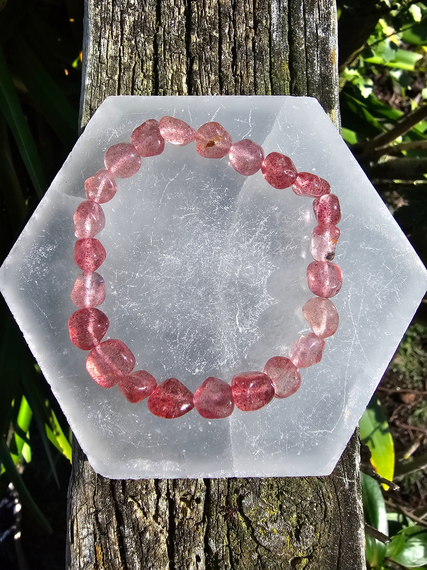 Strawberry Quartz | Nugget Bead Bracelet