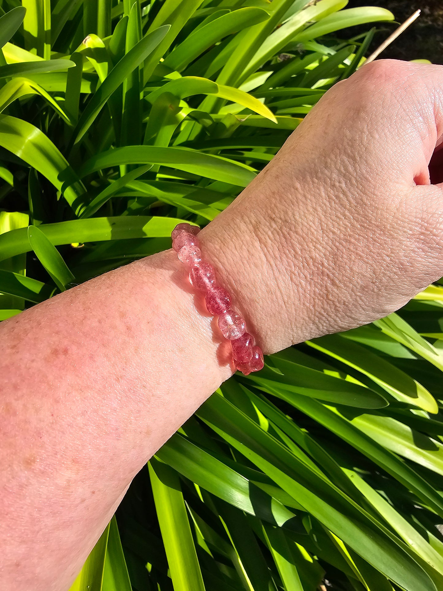 Strawberry Quartz | Nugget Bead Bracelet