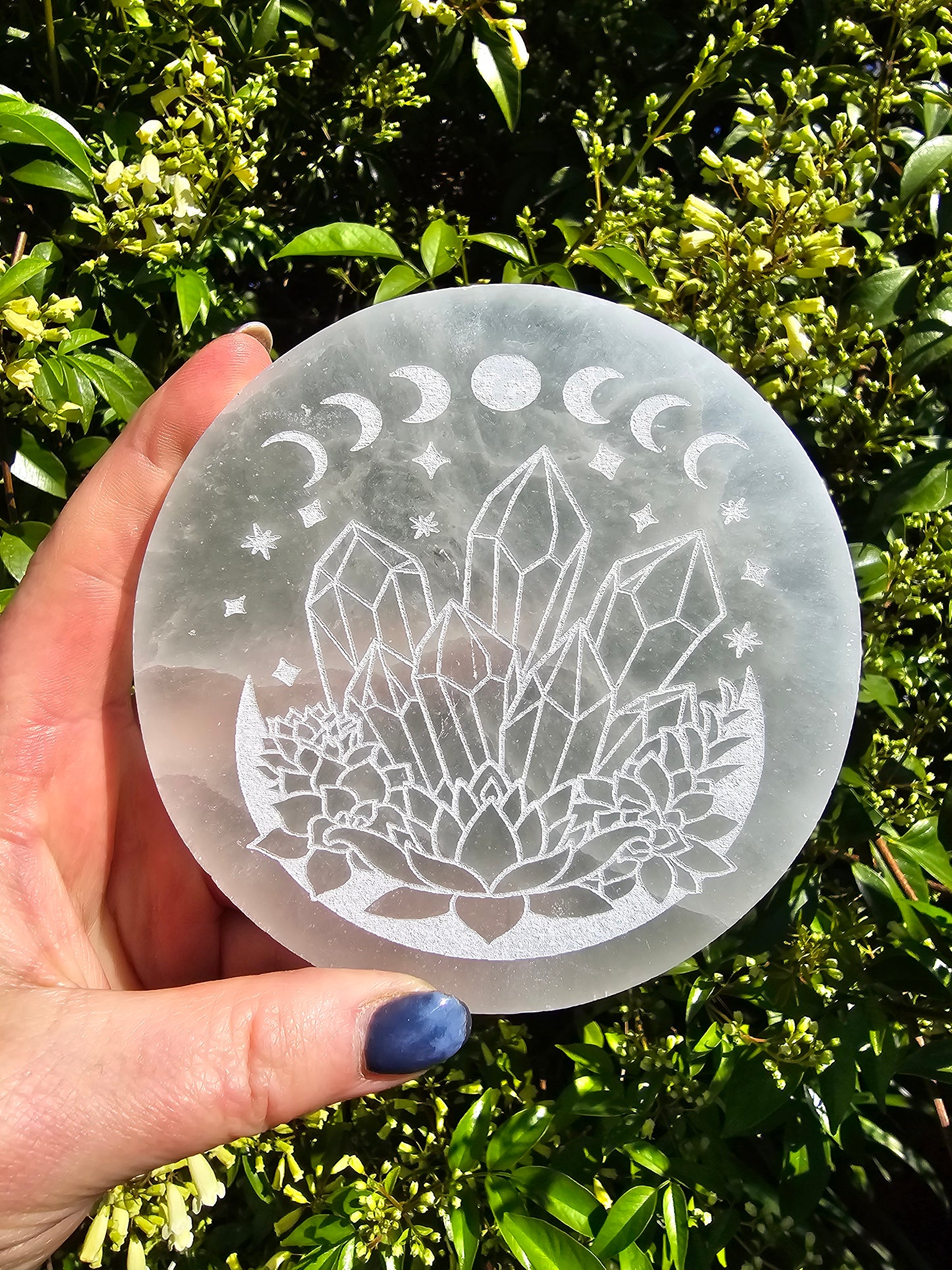 Selenite Crystal Moon Charging Plate XLarge