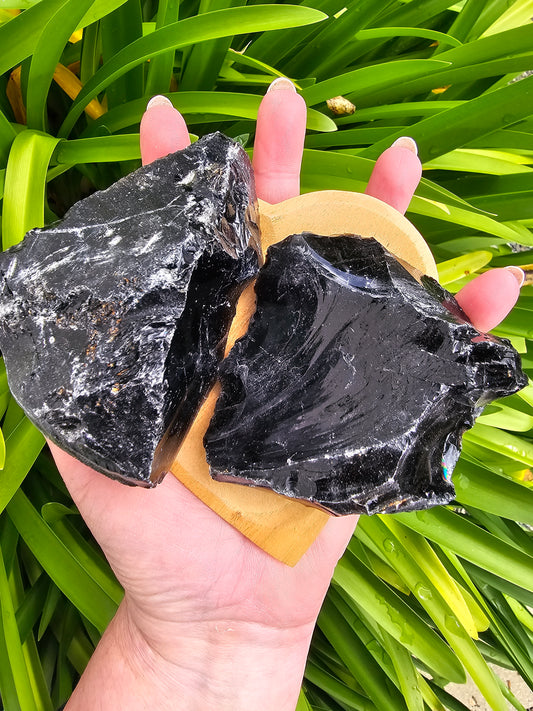 Black Obsidian Rough Piece Medium