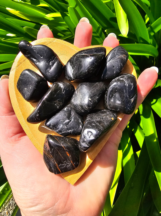 Black Tourmaline Tumbled Tumbled Stone