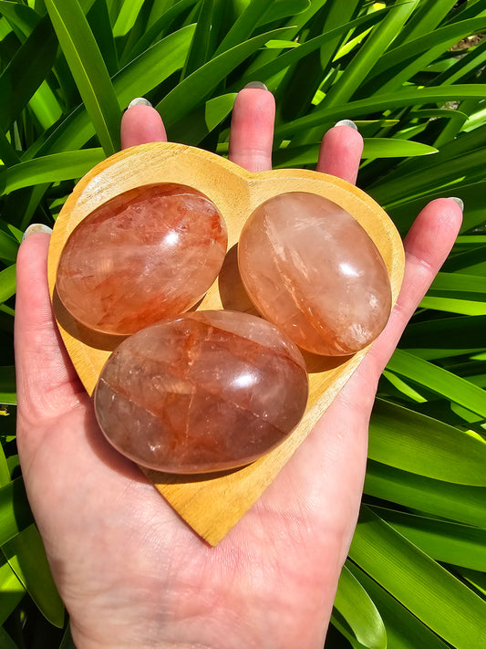 Fire Quartz Palm Stone Medium