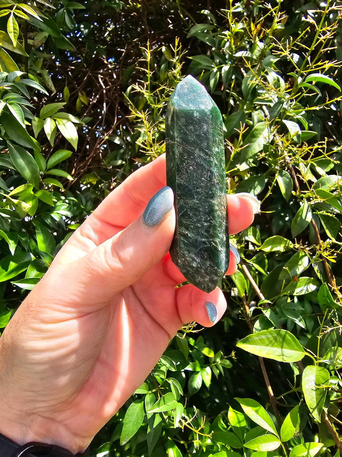 Fuchsite With Jadeite Double Terminated Point