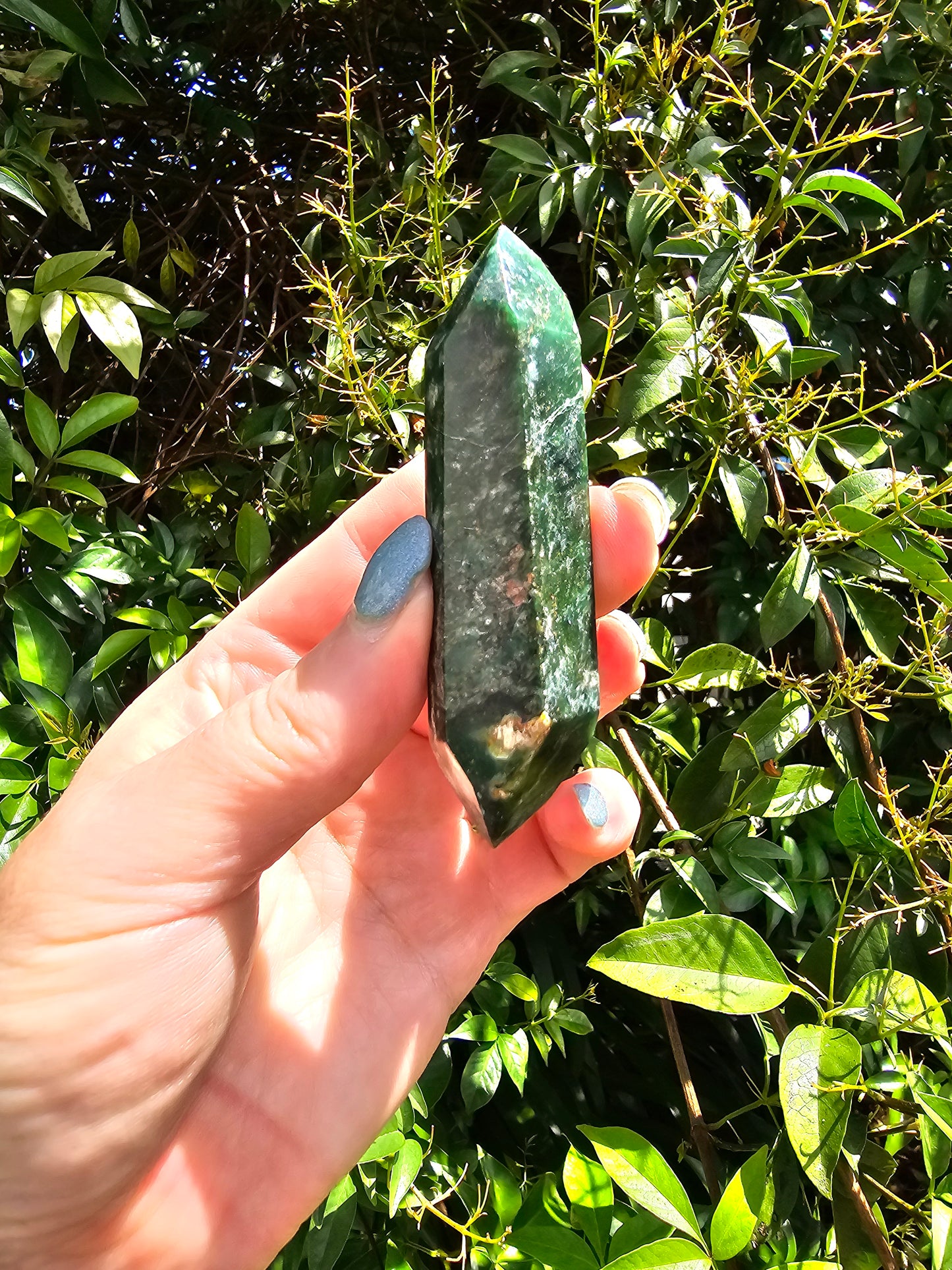 Fuchsite With Jadeite Double Terminated Point