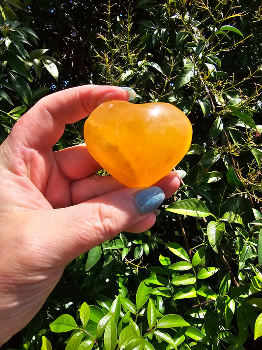 Honey Calcite Heart A