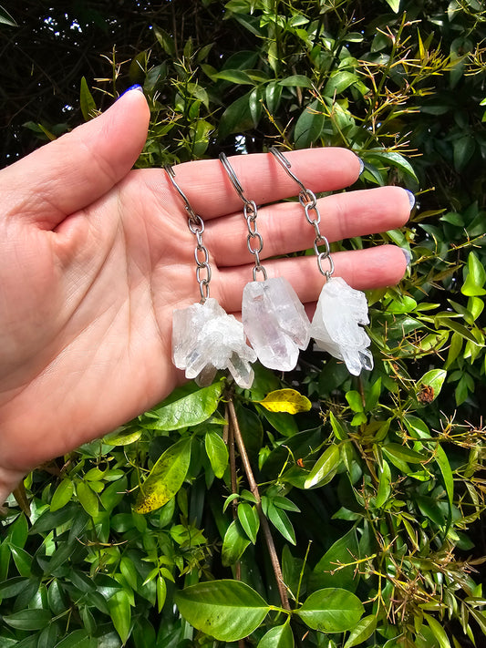 Clear Quartz Cluster Keyring