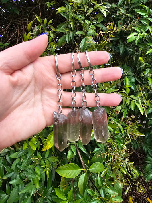 Smoky Quartz Point Keyring