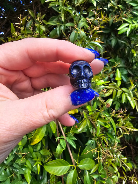 Blue Goldstone Mini Skull