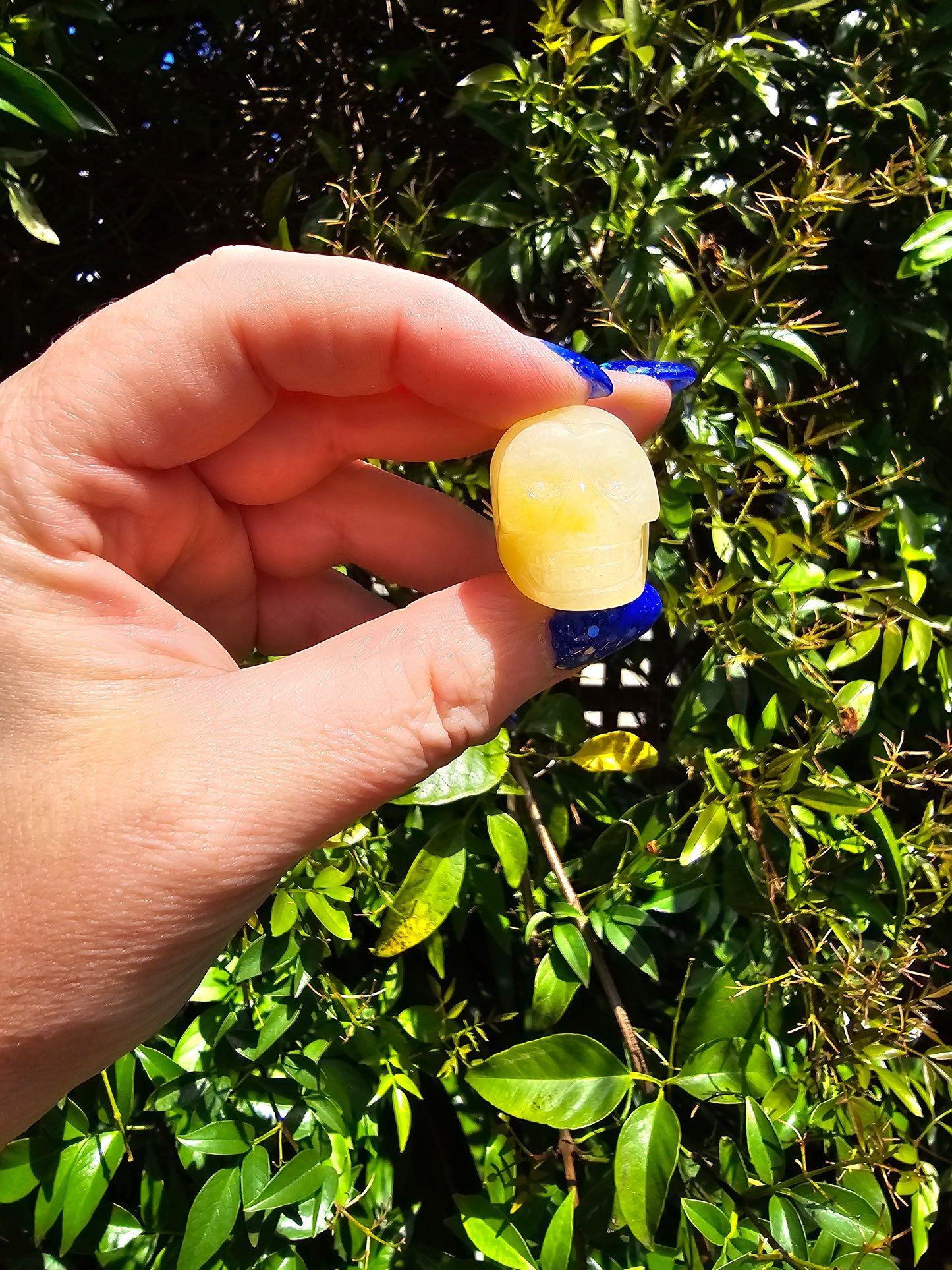 Yellow Aventurine Skull With Hole