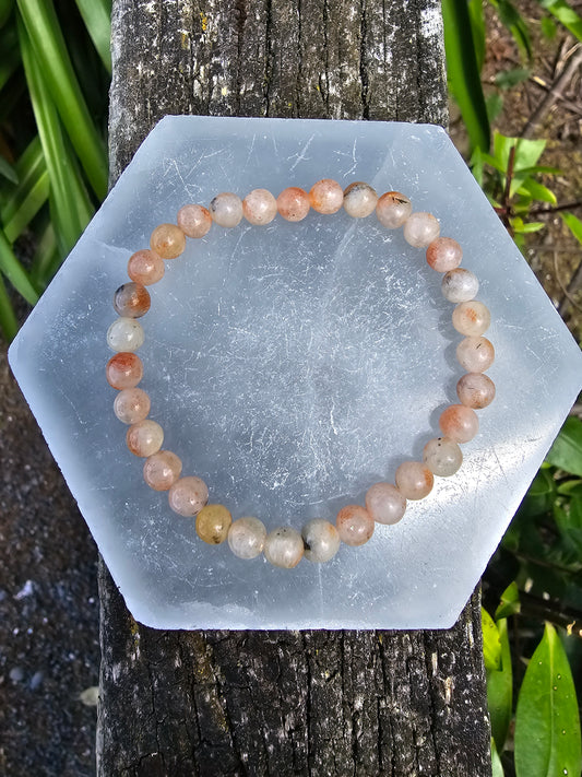 Sunstone | Small Round Bead Bracelet