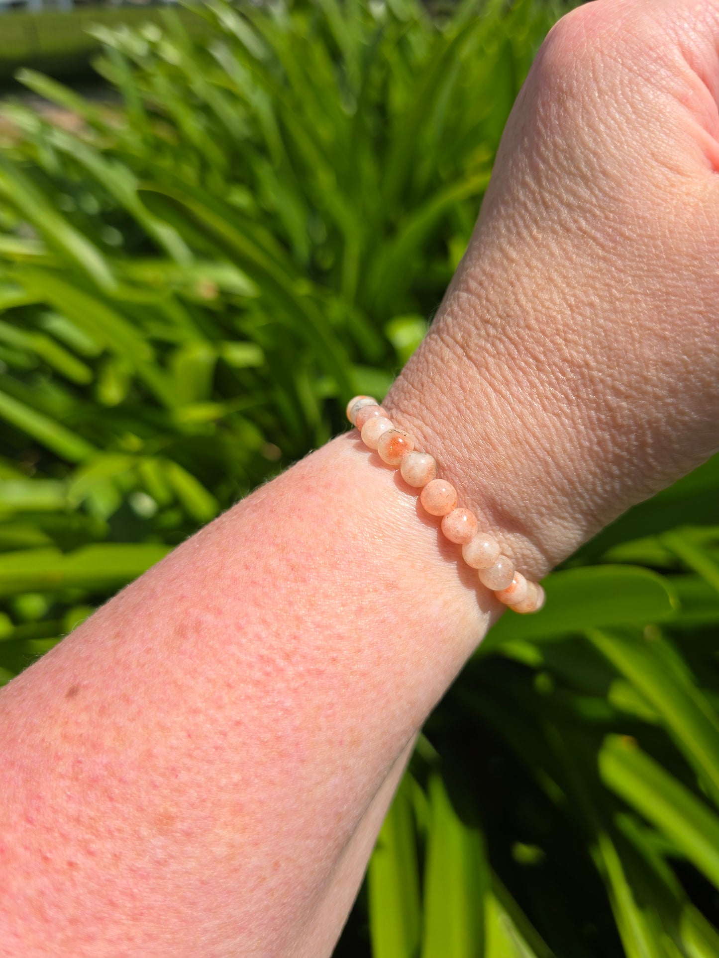 Sunstone | Small Round Bead Bracelet