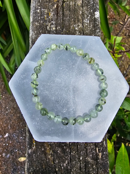 Prehnite | Small Round Bead Bracelet