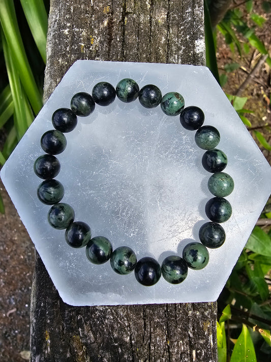 Kambaba Jasper | Round Bead Bracelet