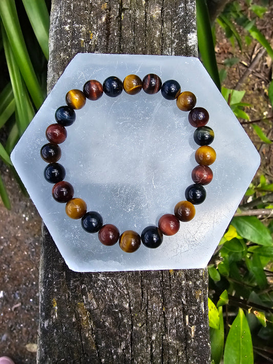 Tigers Eye Mixed | Large Round Bead Bracelet