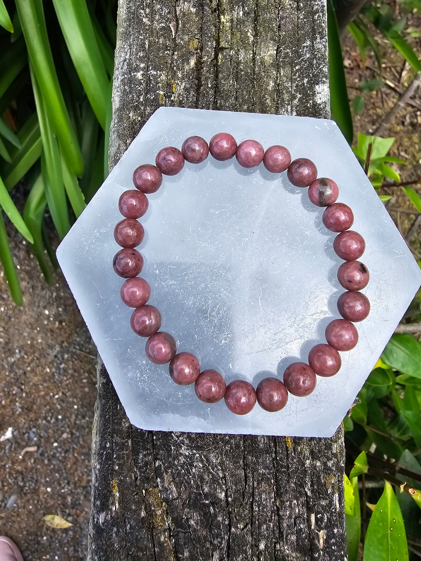 Rhodonite | Round Bead Bracelet