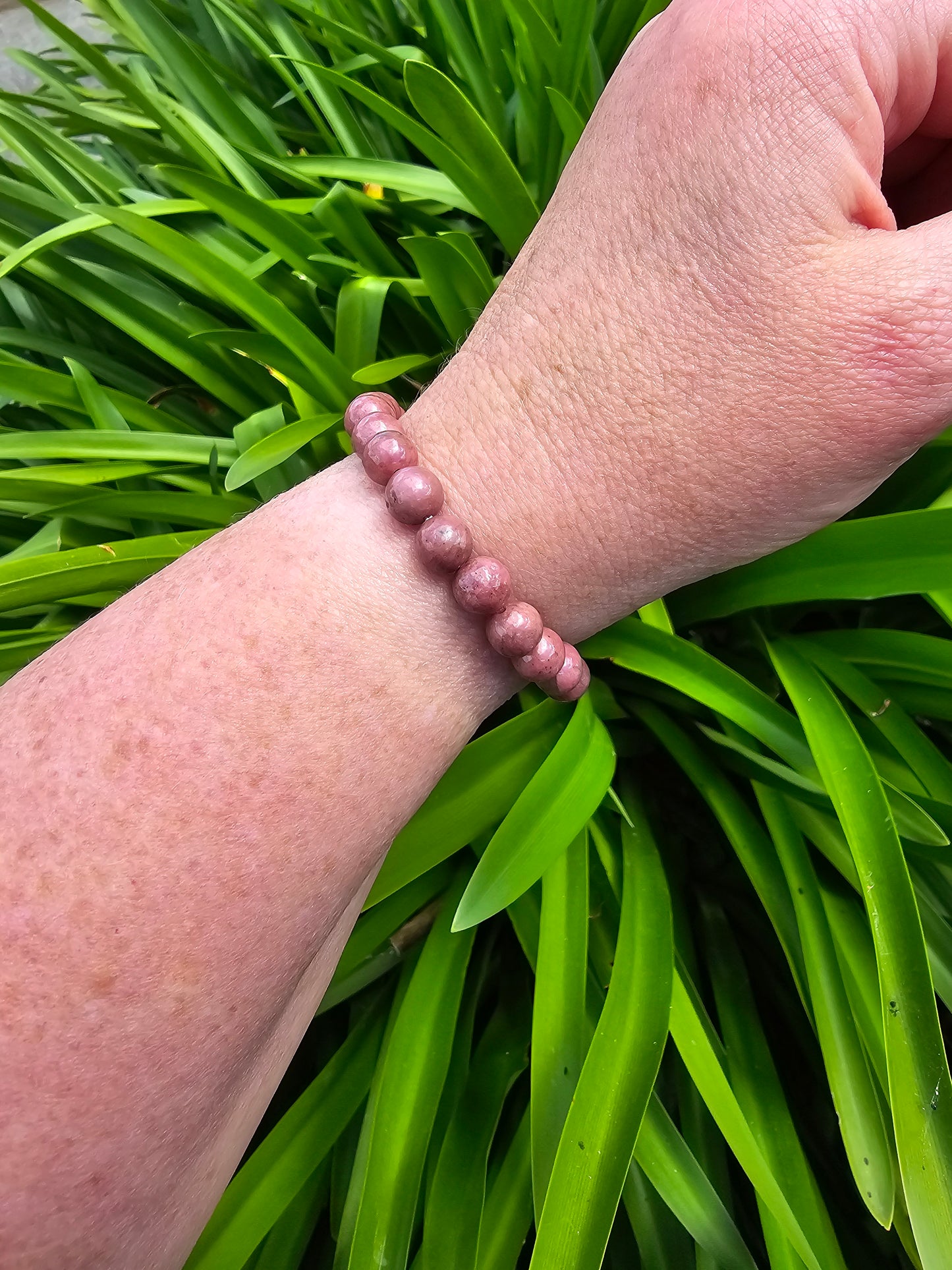 Rhodonite | Round Bead Bracelet