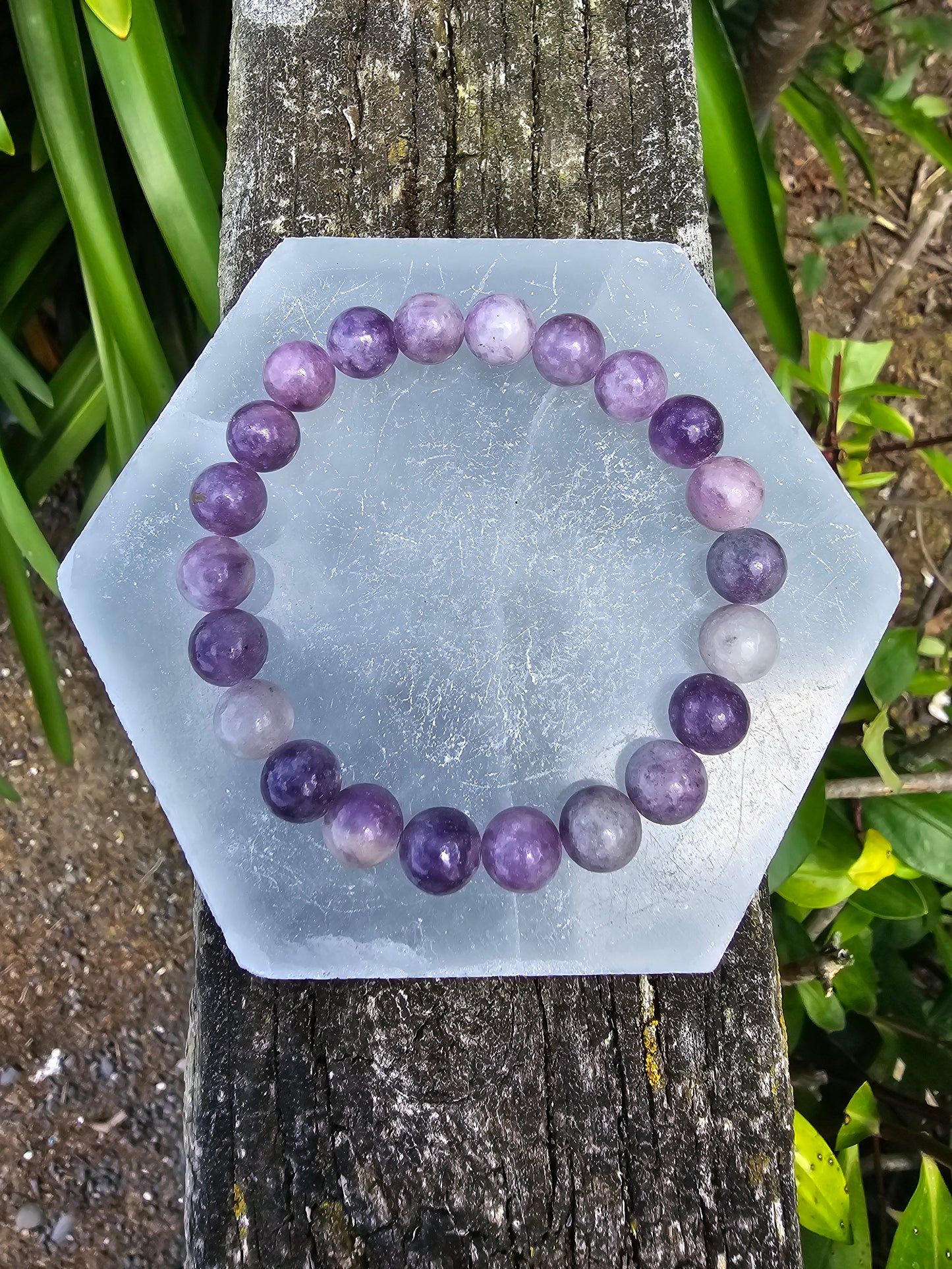 Lepidolite | Round Bead Bracelet