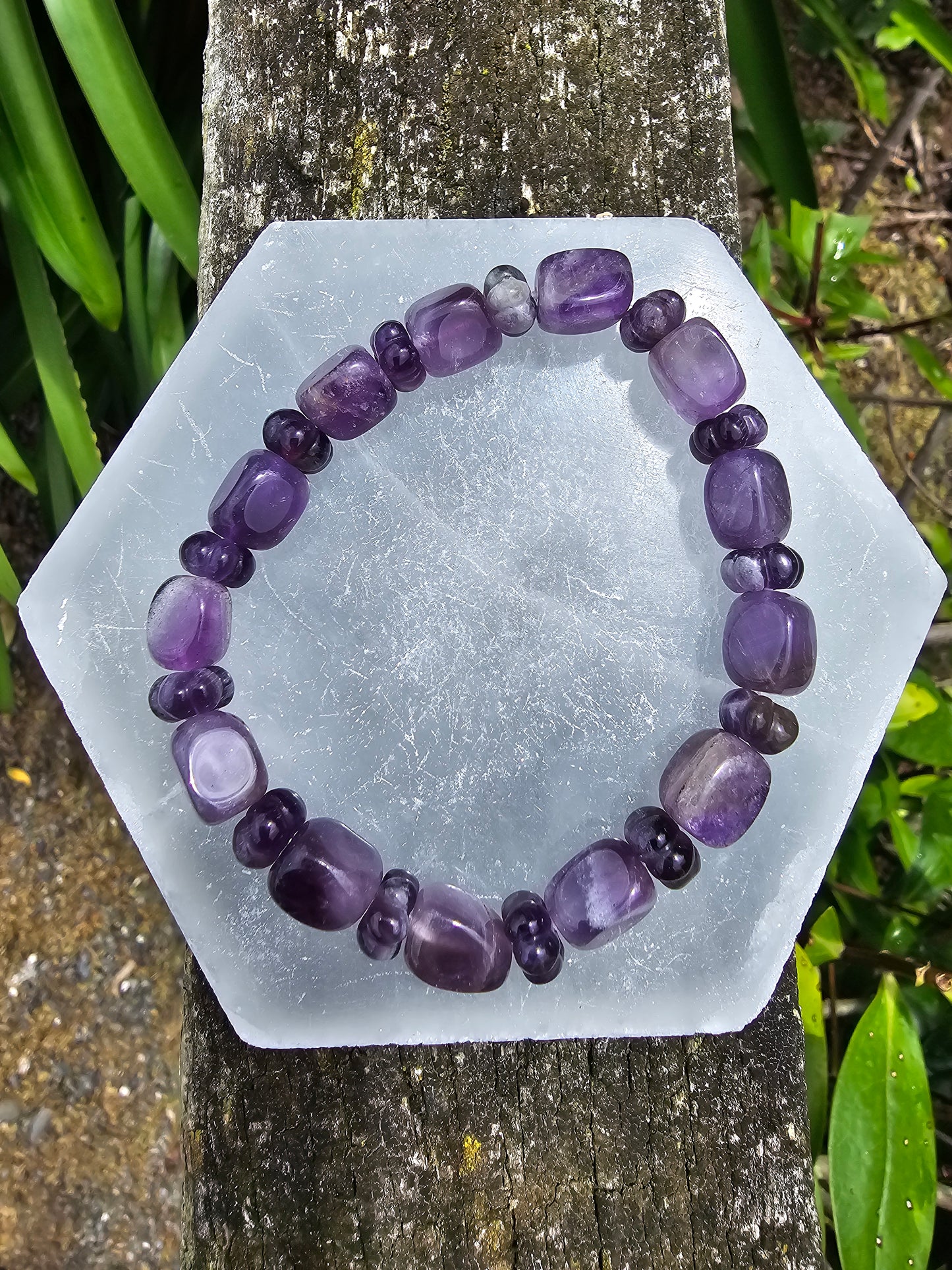 Amethyst | Large Nugget Bead Bracelet