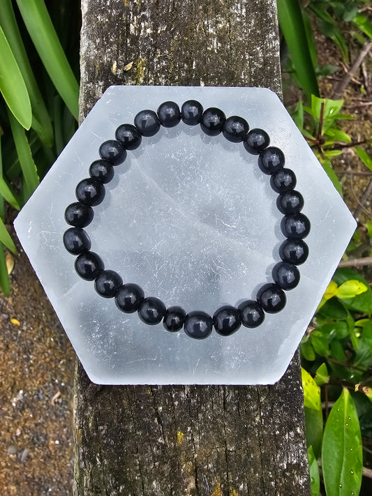 Shungite | Round Bead Bracelet