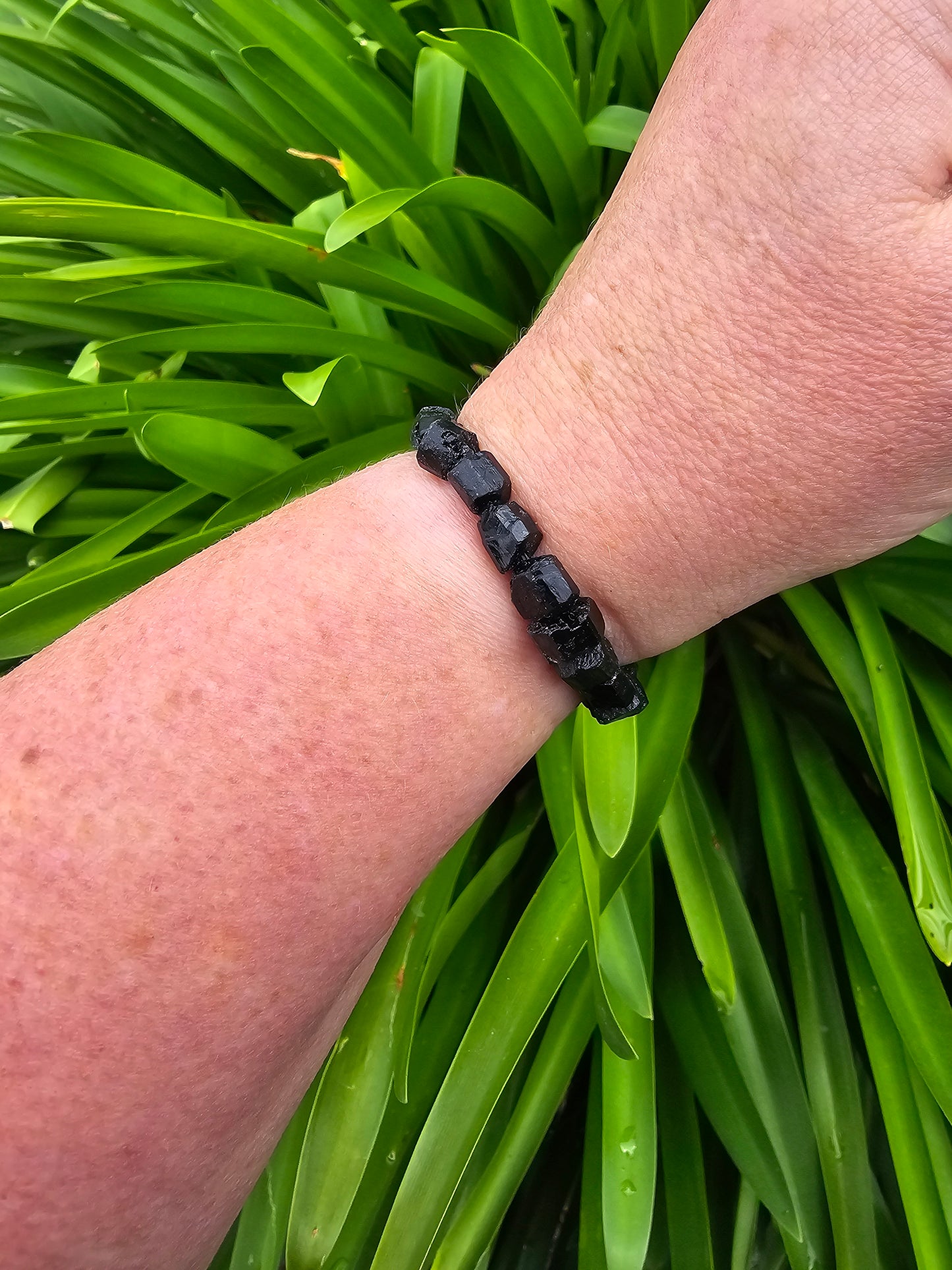 Black Tourmaline | Rough Nugget Bead Bracelet