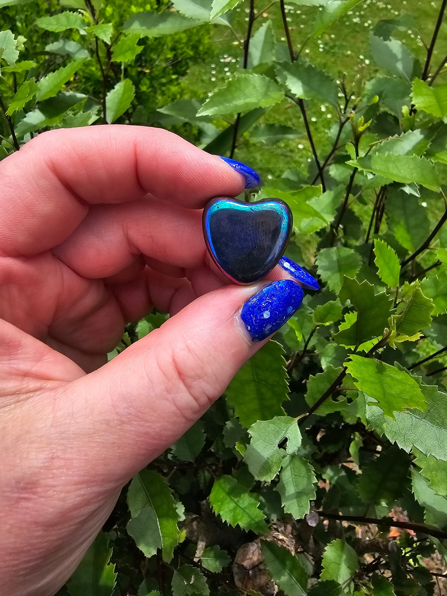 Magnetic Rainbow Hematite Heart Tumbled Stones 10 Pack Valued at $30