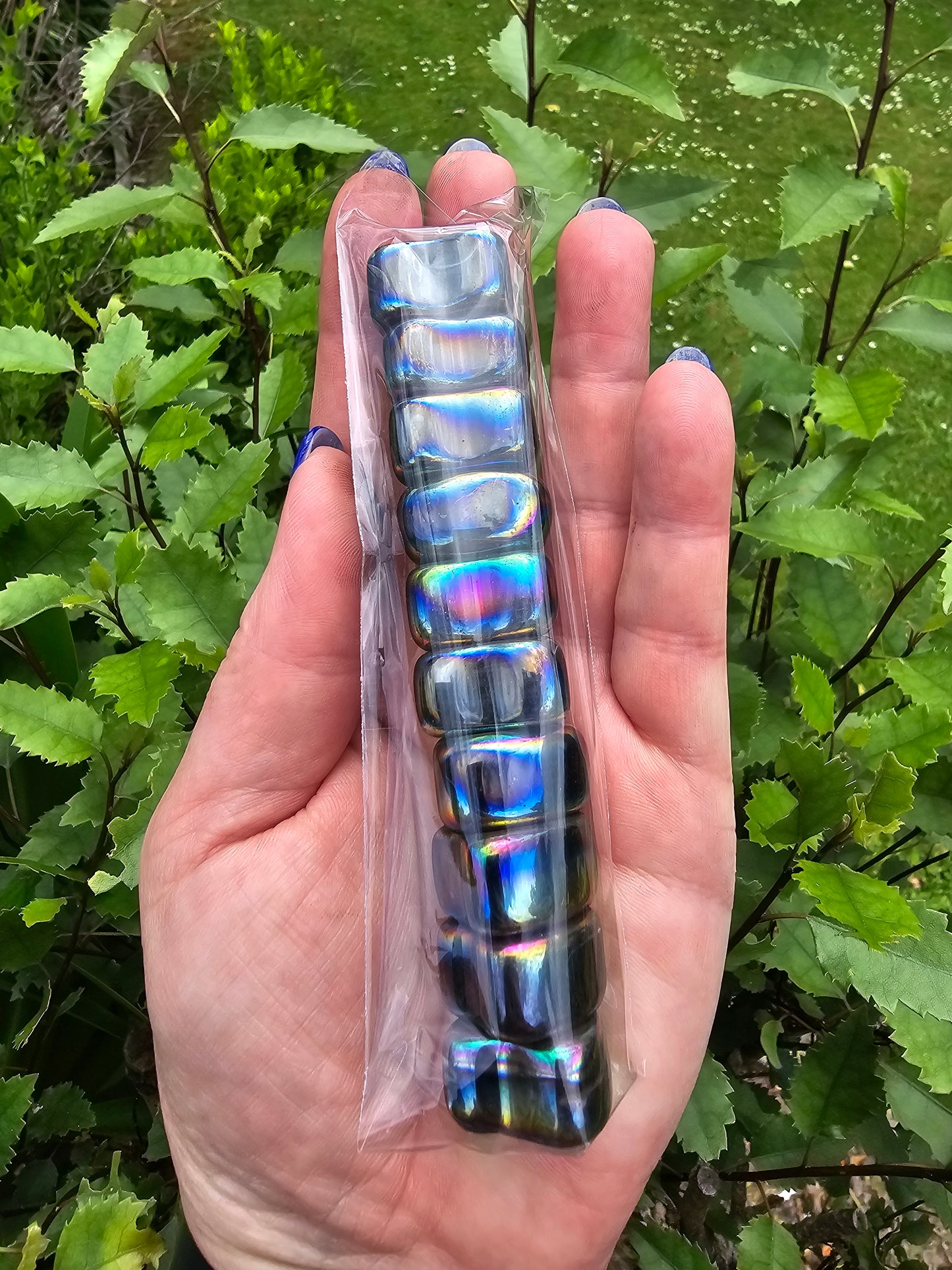 Magnetic Rainbow Hematite Heart Tumbled Stones 10 Pack Valued at $30