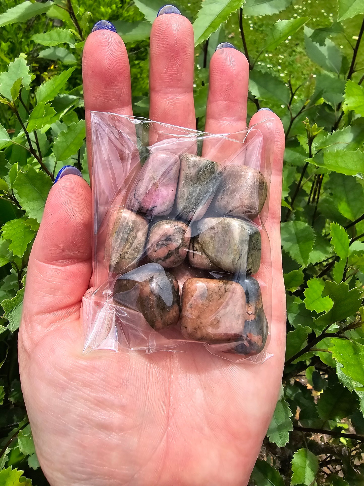 Rhodonite Tumbled Stone 10 Pack Valued at $50