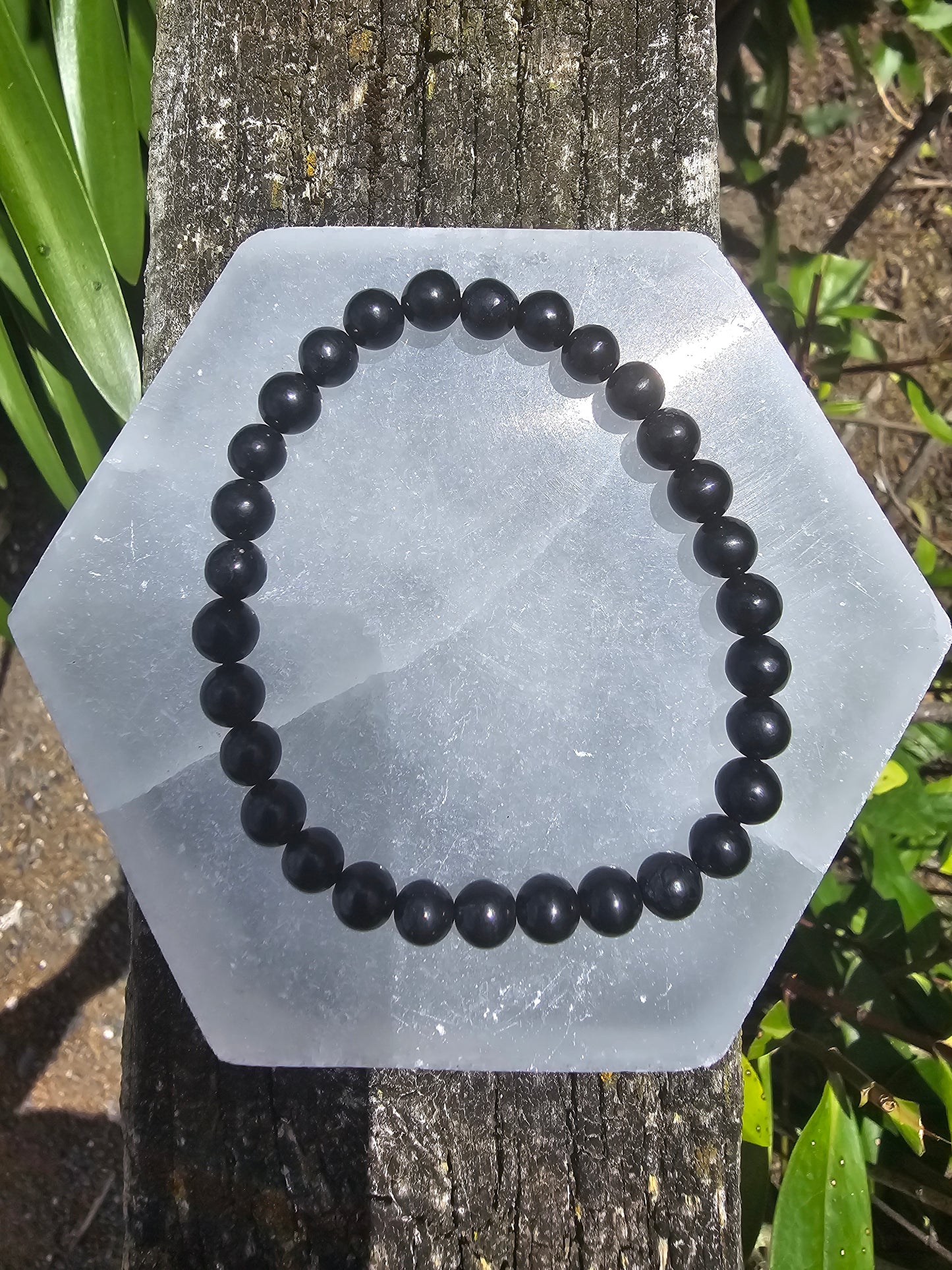 Shungite | Small Round Bead Bracelet