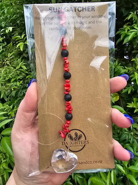 Lava & Coral | Heart Sun Catcher