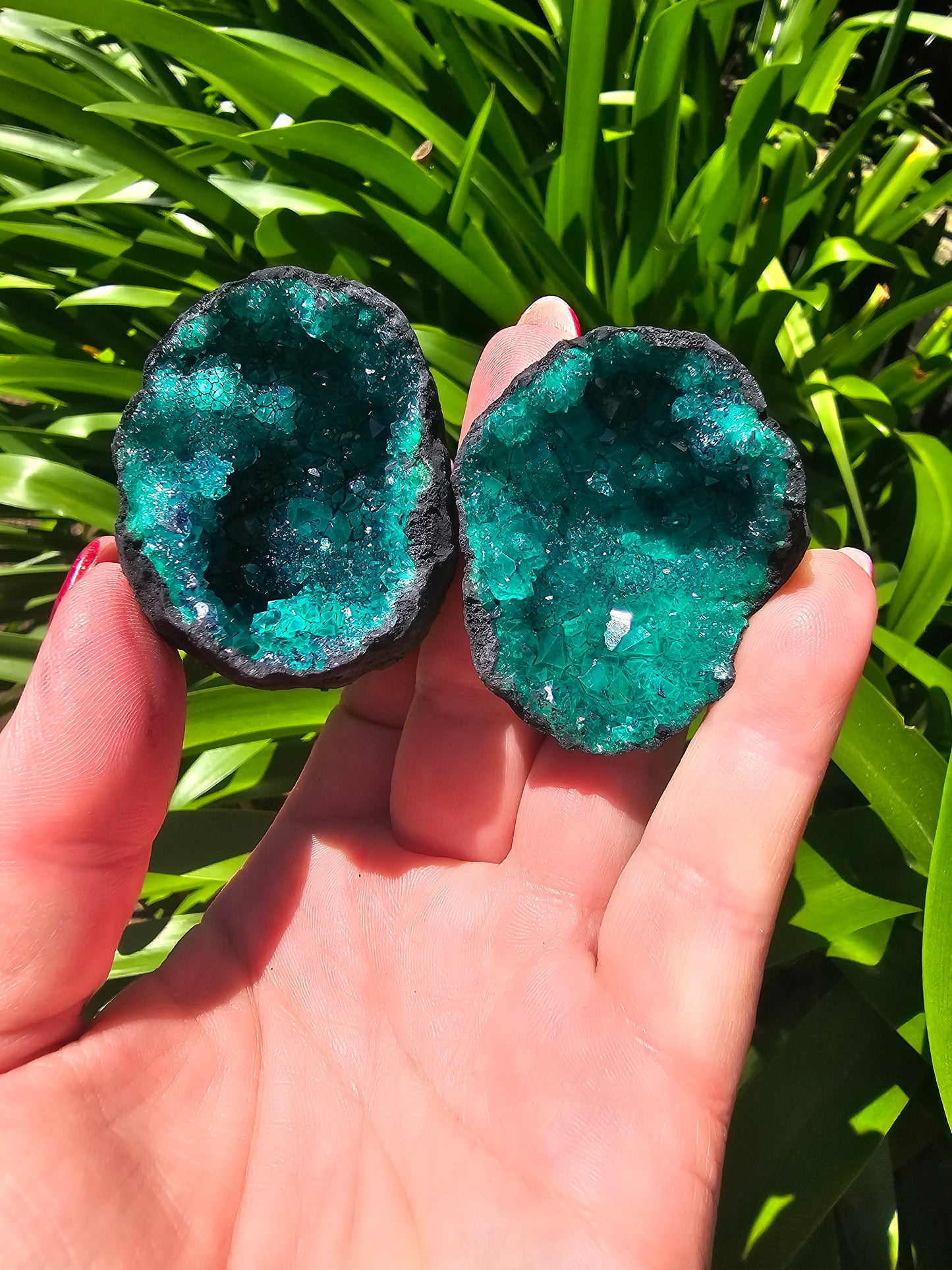 Quartz Geode Pair | Green