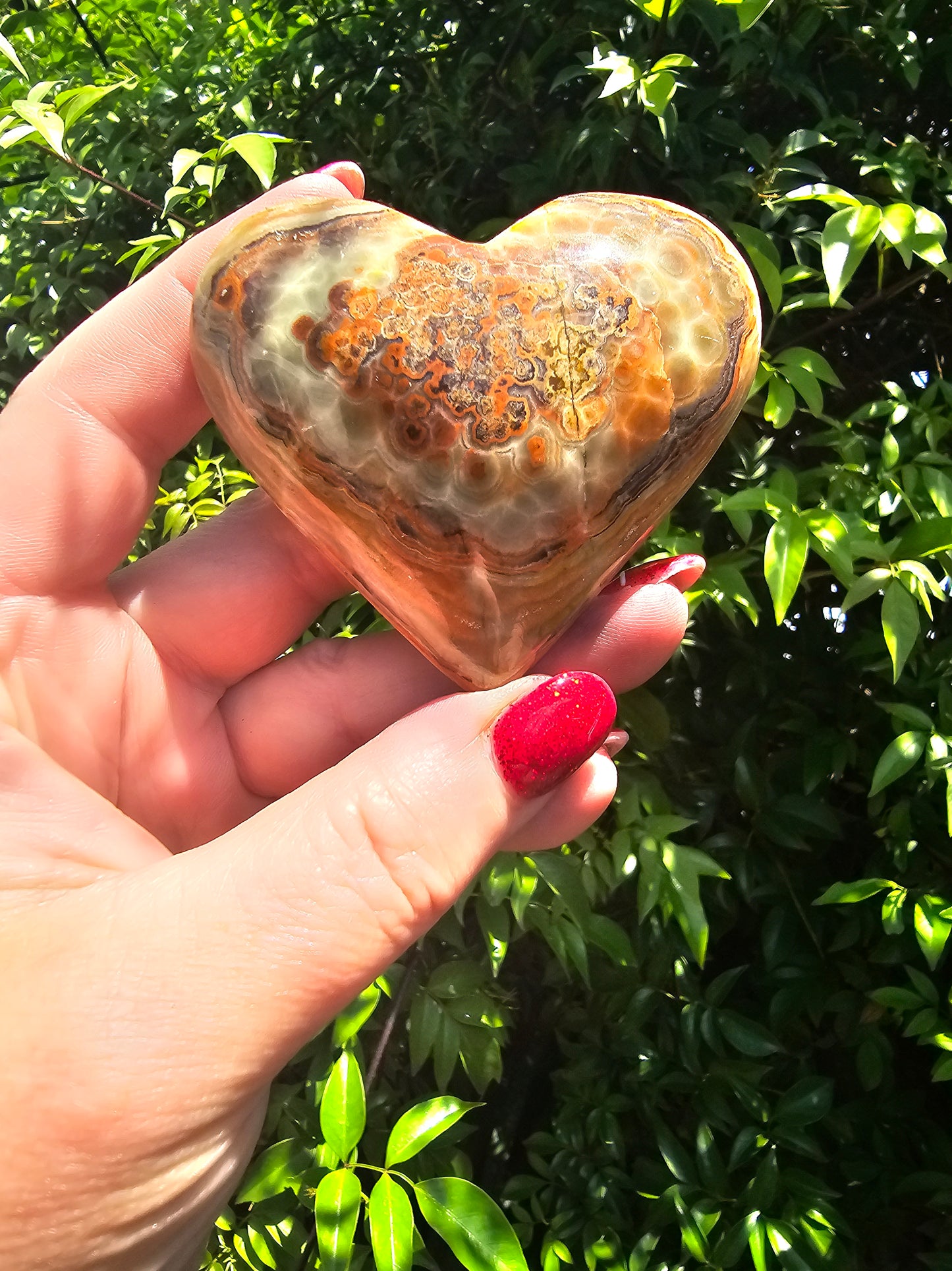 Banded Calcite Heart Small B