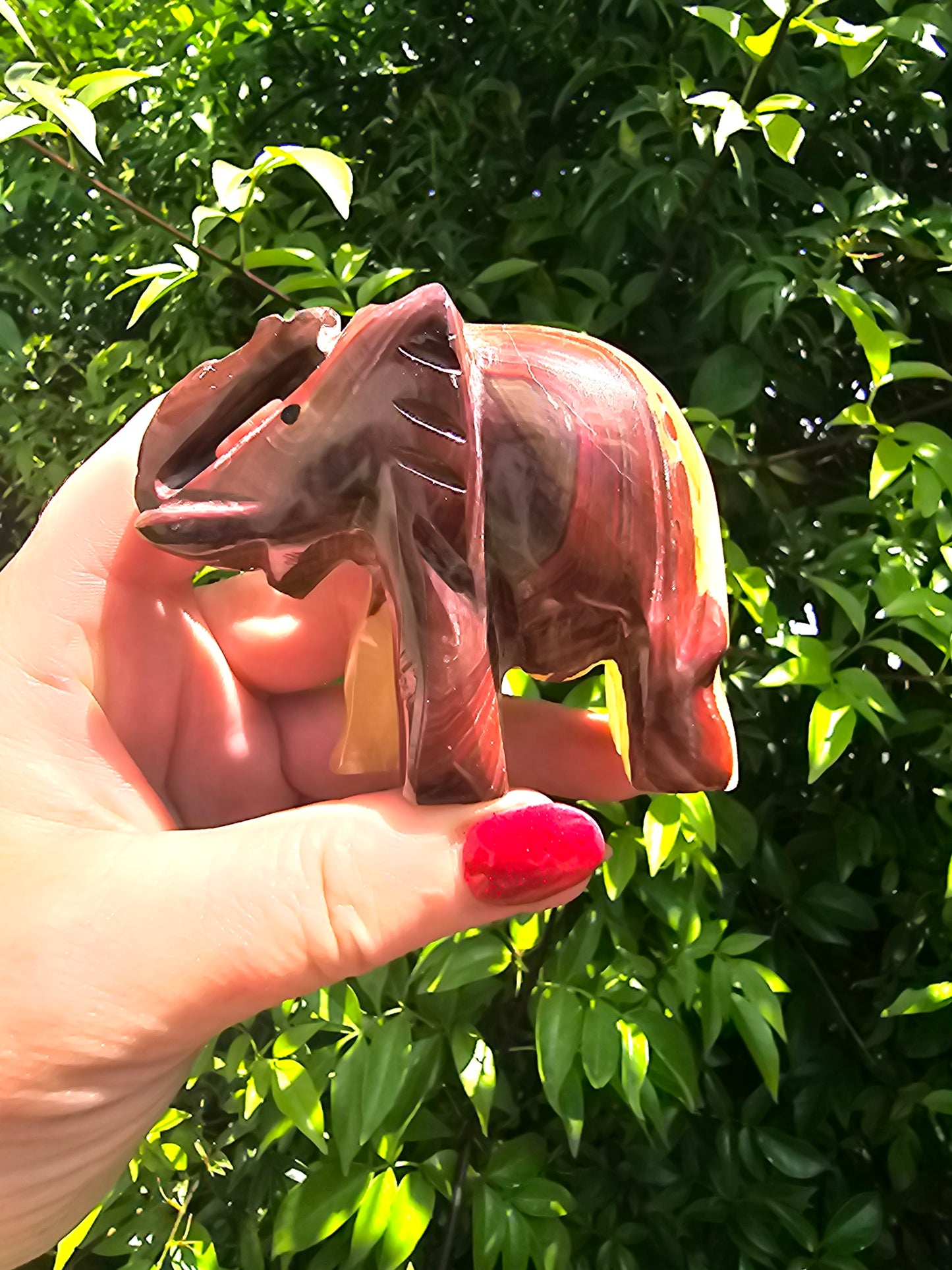 Banded Calcite Elephant Small B