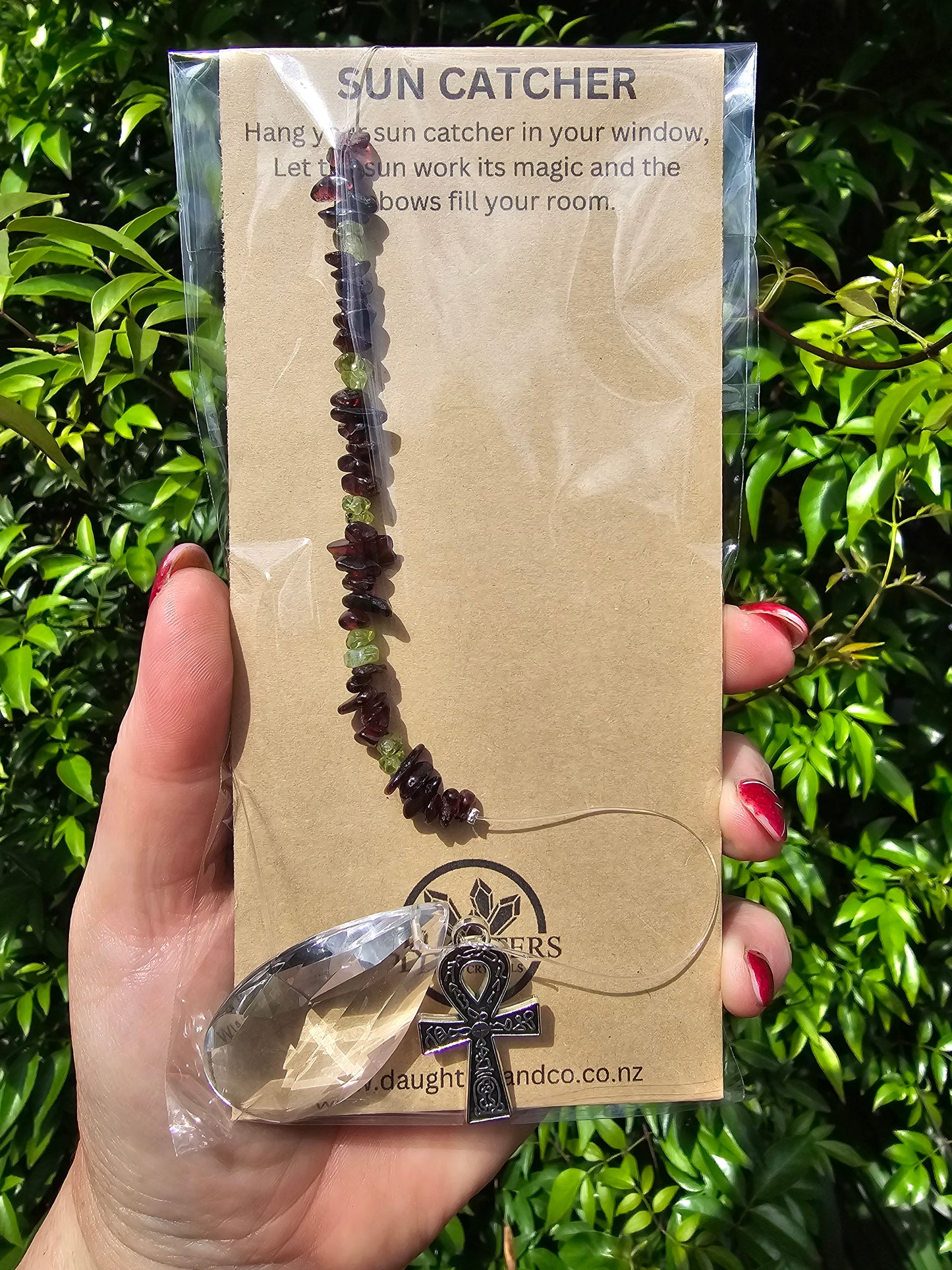 Garnet & Peridot | Teardrop Sun Catcher