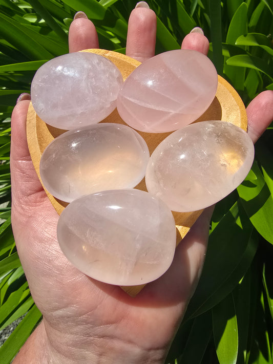 Rose Quartz Palm Stone Medium