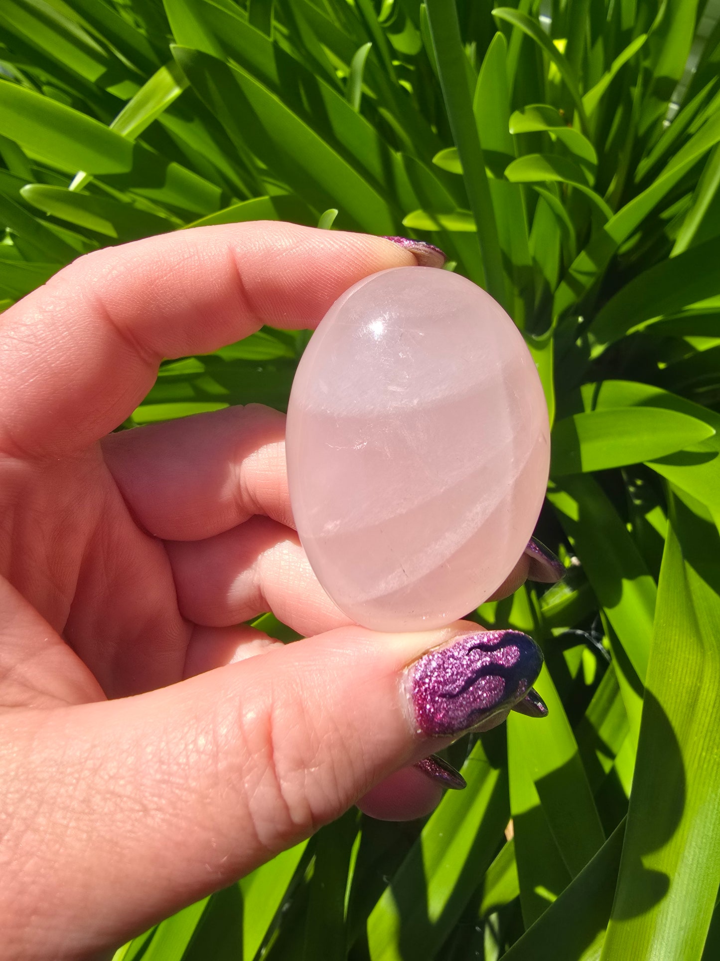 Rose Quartz Palm Stone Medium