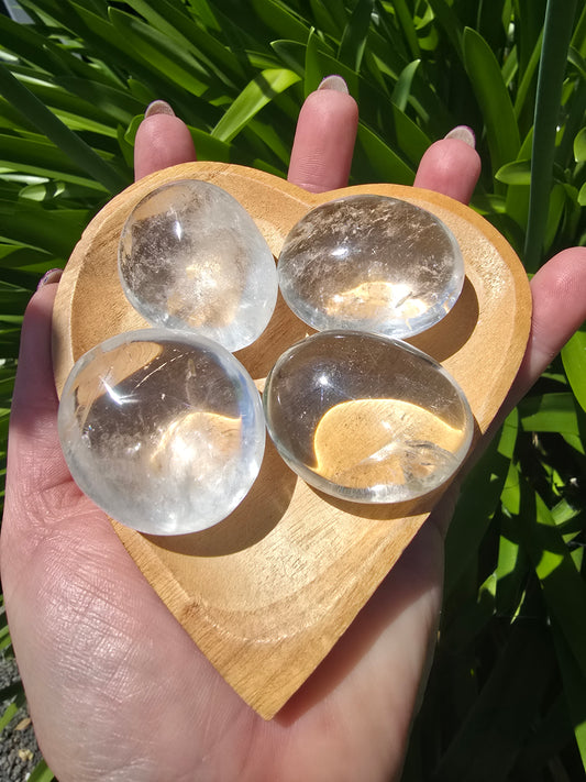 Clear Quartz Palm Stone Large